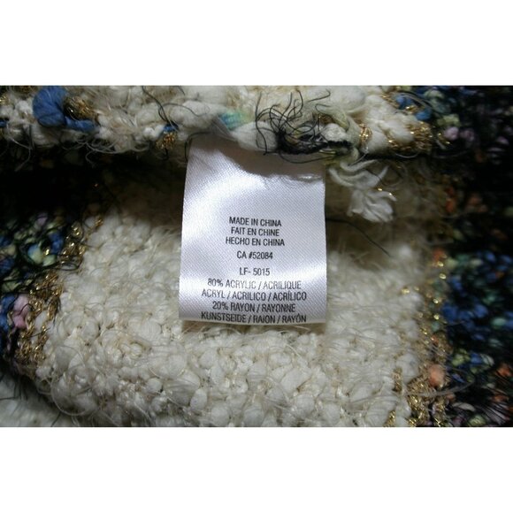 Anthropologie La Fée Verte Eyelash Knit Striped Sweater Metallic Womens S Cozy - Picture 4 of 7